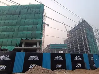 Road view of the project in construction